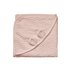 Baby håndklæde med hætte og ører, dusty rose
