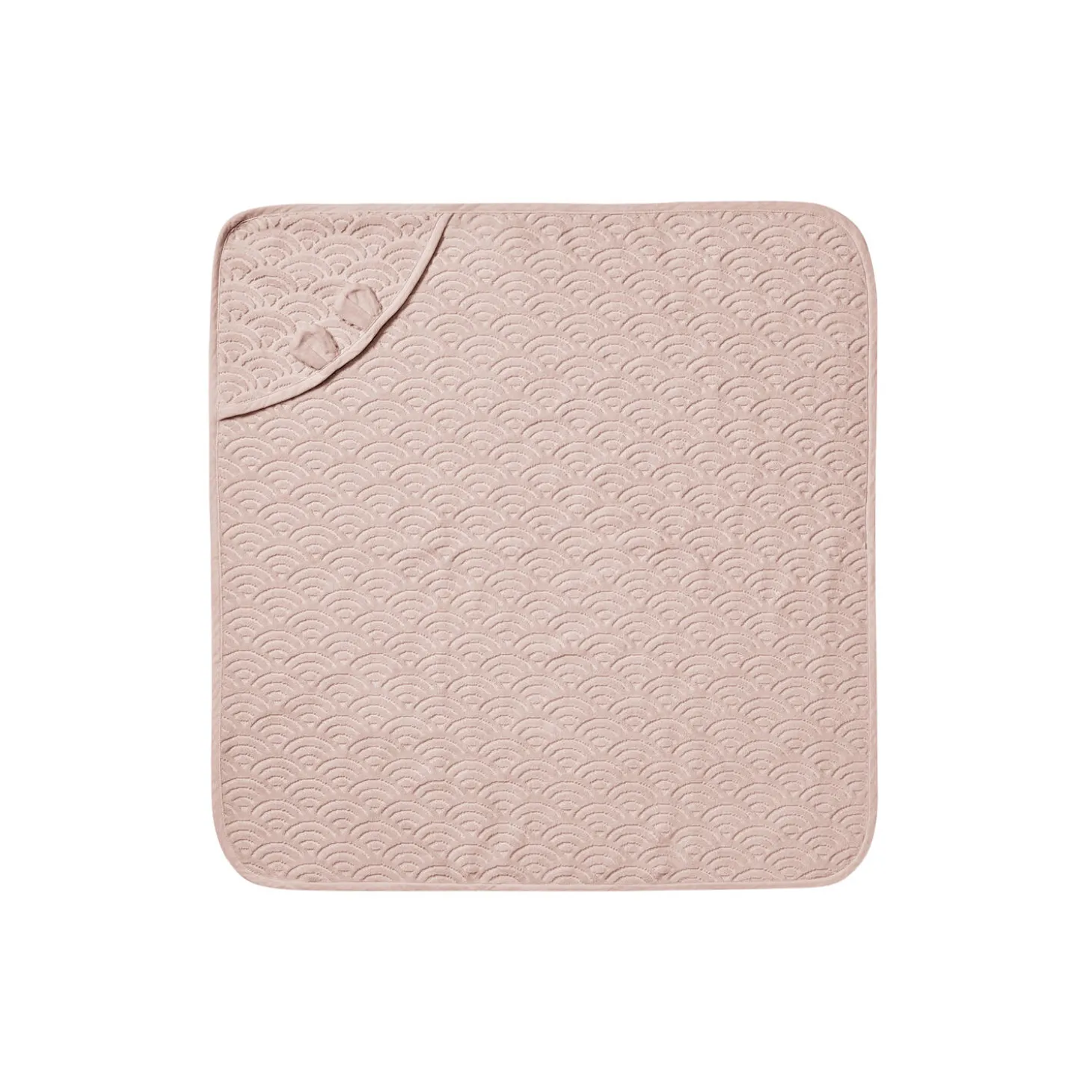Baby håndklæde med hætte og ører, dusty rose