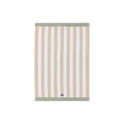Block Striped Towel, moonbeam/white/vintage green