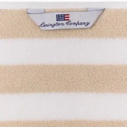 Block Striped Towel, moonbeam/white/vintage green