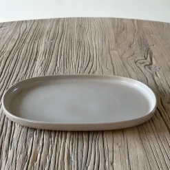CAPRI Oval Tallerken, mat taupe