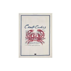 Crab Cakes-viskestykke i økologisk bomuldstwill, white/blue