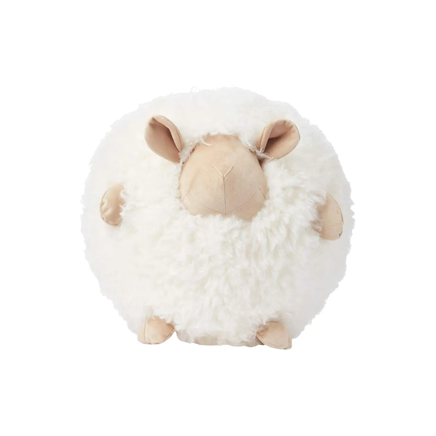 Cute Sheep rund pude Ø 34 cm, white/beige