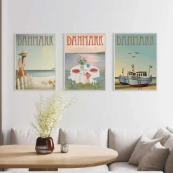 DANMARK fiskebådene plakat