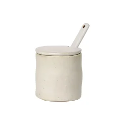 Flow Krukke med ske, off white