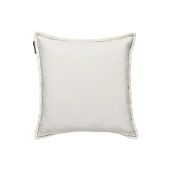 Flowers Bloom Linen/Cotton Cushion Cover, white/eucalyptus/pink