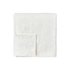 Flowers Jacquard Organic Cotton Bedspread, white