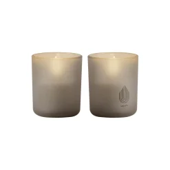Glass Candle 2-pack, sandstone