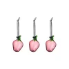 Glass jordbær 3-pak, pink