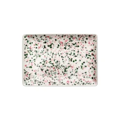 Helle A5 tallerken, pink-green