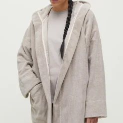 Hooded Bathrobe Terry, dried linen