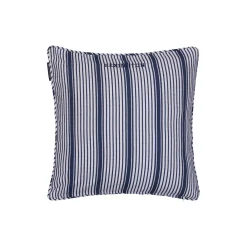 Icons Classic Striped Organic Cotton Twill Pillow Cover, white/navy