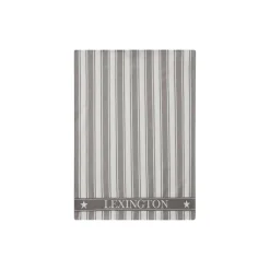 Icons Cotton Twill Waffle Striped Kitchen Towel, gray/white