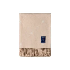 Icons Signature Star Recycled Wool Throw, beige/white