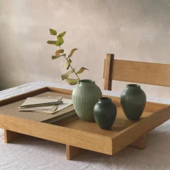 Knabstrup mini vase ripple 3 Stk., green