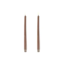 LED Classic Taper Candle 25 cm 2 pcs, sandstone