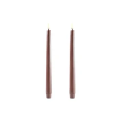 LED Classic Taper Candle 25 cm 2 pcs, brown