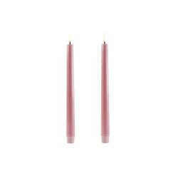 LED Classic Taper Candle 25 cm 2 pcs, dusty rose