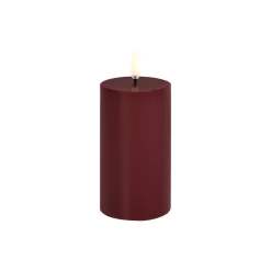 LED pillar candle, wine red