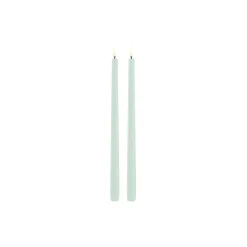 LED Slim Taper Candle 32 cm 2 pcs, dusty green