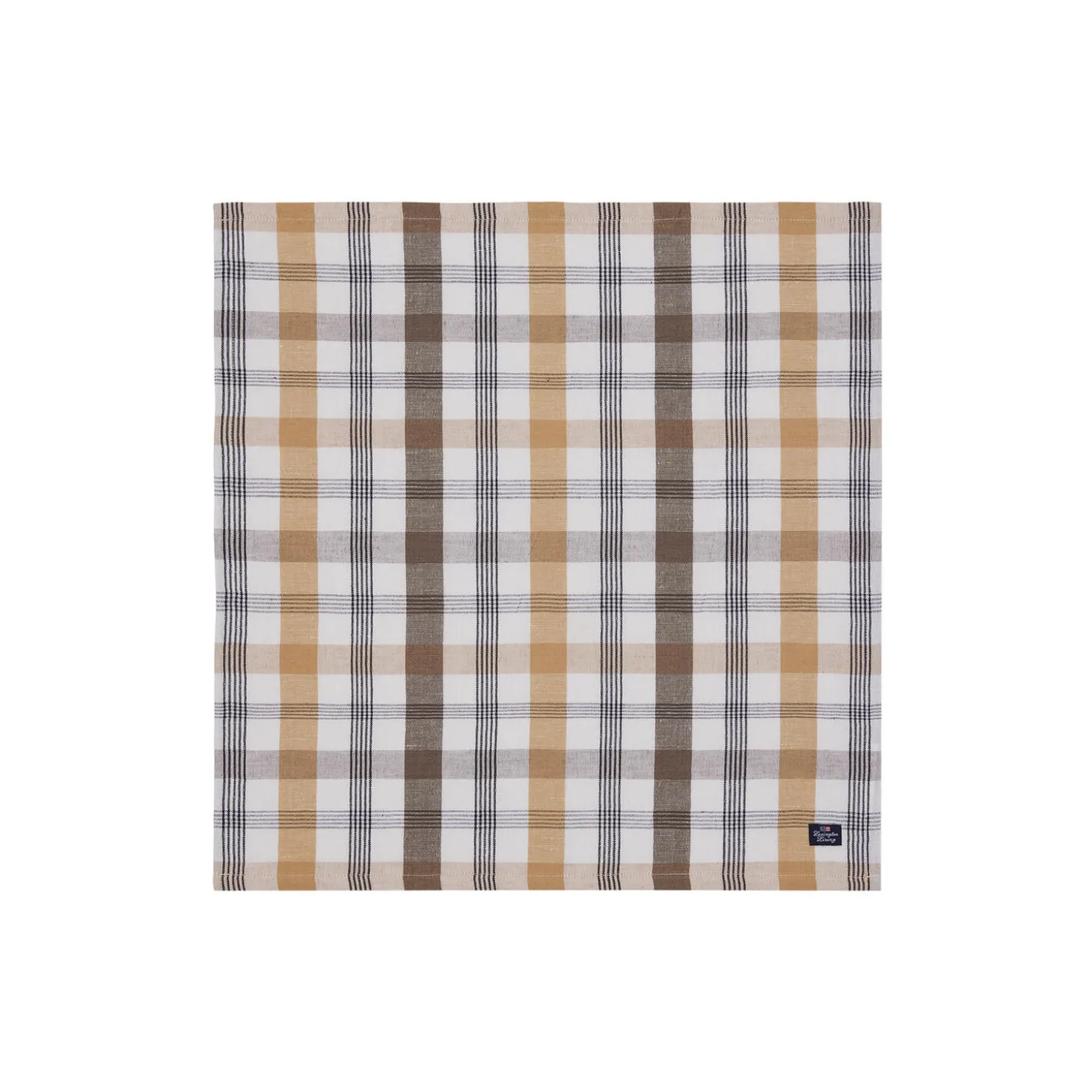 Linen/Cotton Napkin, olive/white/stone
