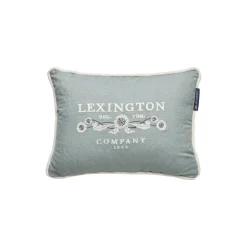 Logo Linen/Cotton Pillow, eucalyptus/white