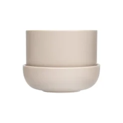 Nappula urtepotte med underskål lille, beige