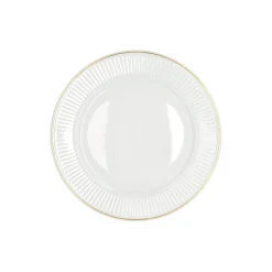Plissé flad tallerken Ø 28 cm, hvid/guld