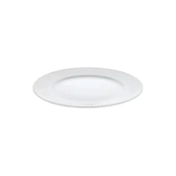 Plissé flad tallerken Ø 28 cm, hvid/guld