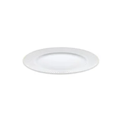 Plissé tallerken Ø 22 cm, hvid/guld