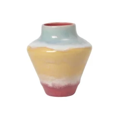 Poppery vase, pink/mint/gul