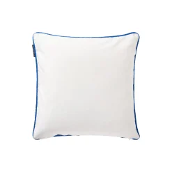 Pudebetræk i økologisk bomuldstwill med flag, white/sea blue