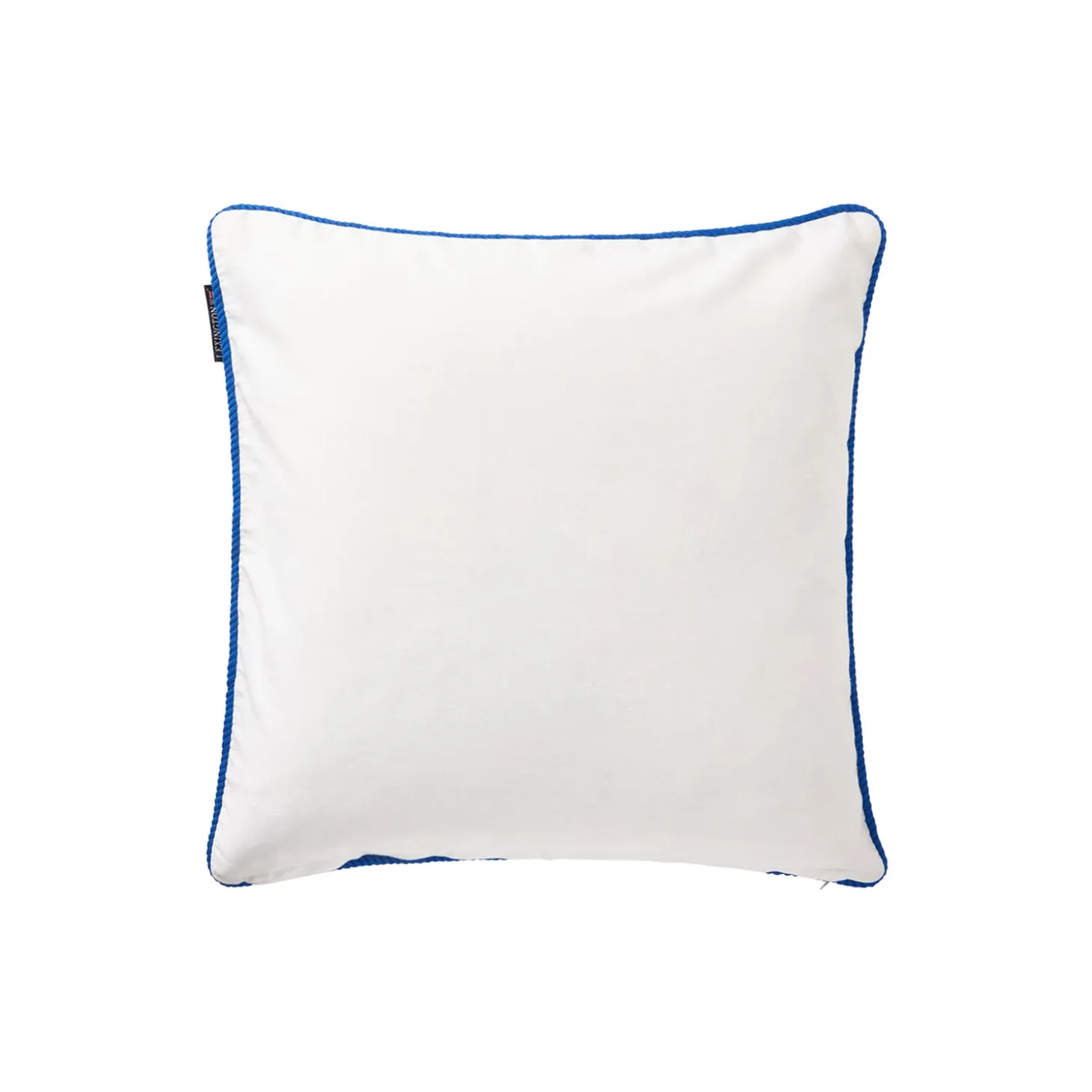 Pudebetræk i økologisk bomuldstwill med flag, white/sea blue