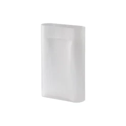Ridge Vase, white/frosted glass