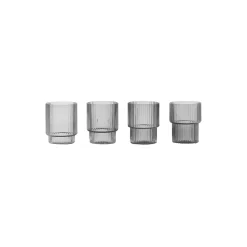 Ripple Small Glasses 4 pcs, smoked grey
