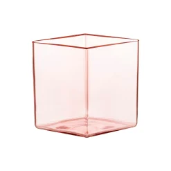 Ruutu vase, salmon pink