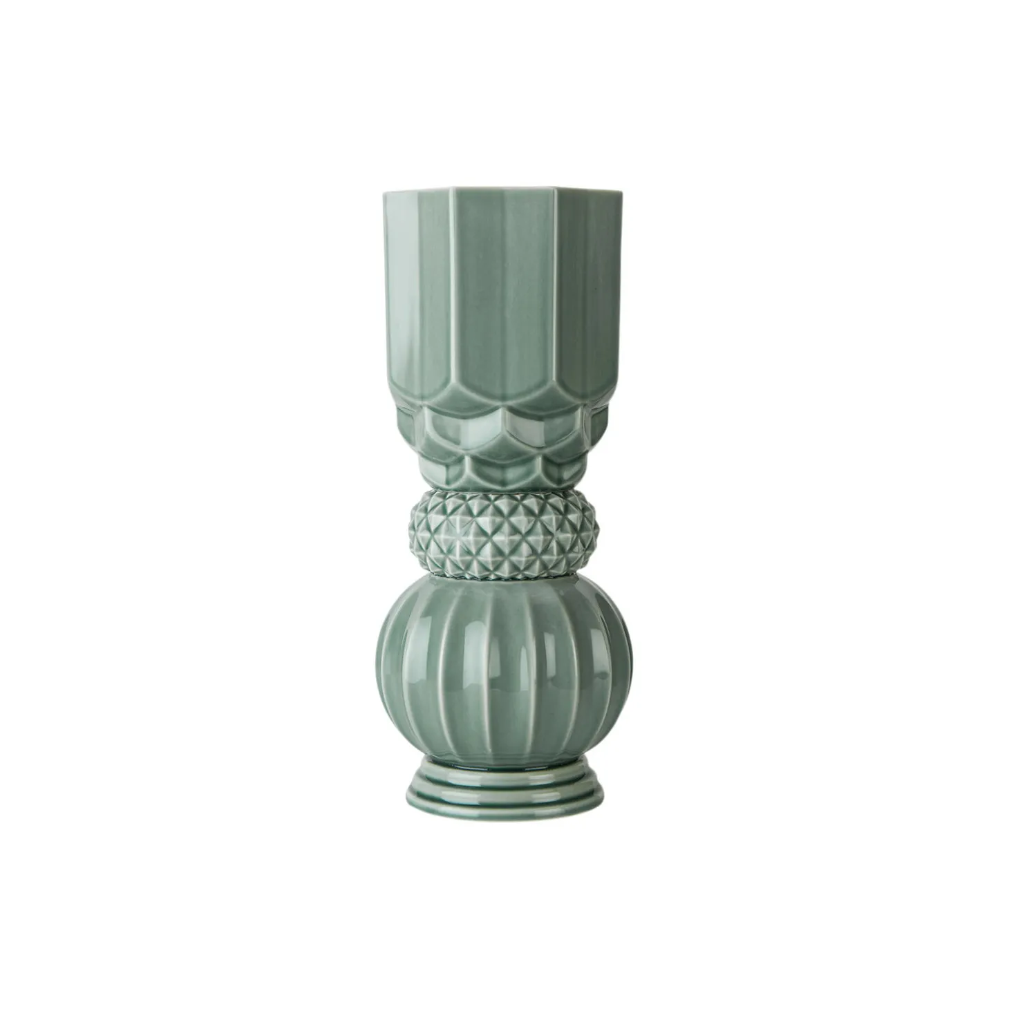 Samsurium Towerbell vase, peacock