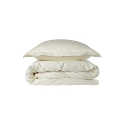 Satinvævet sengetøj, beige