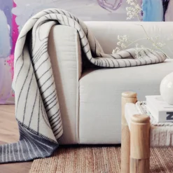 SKOG Throw, grey/natural