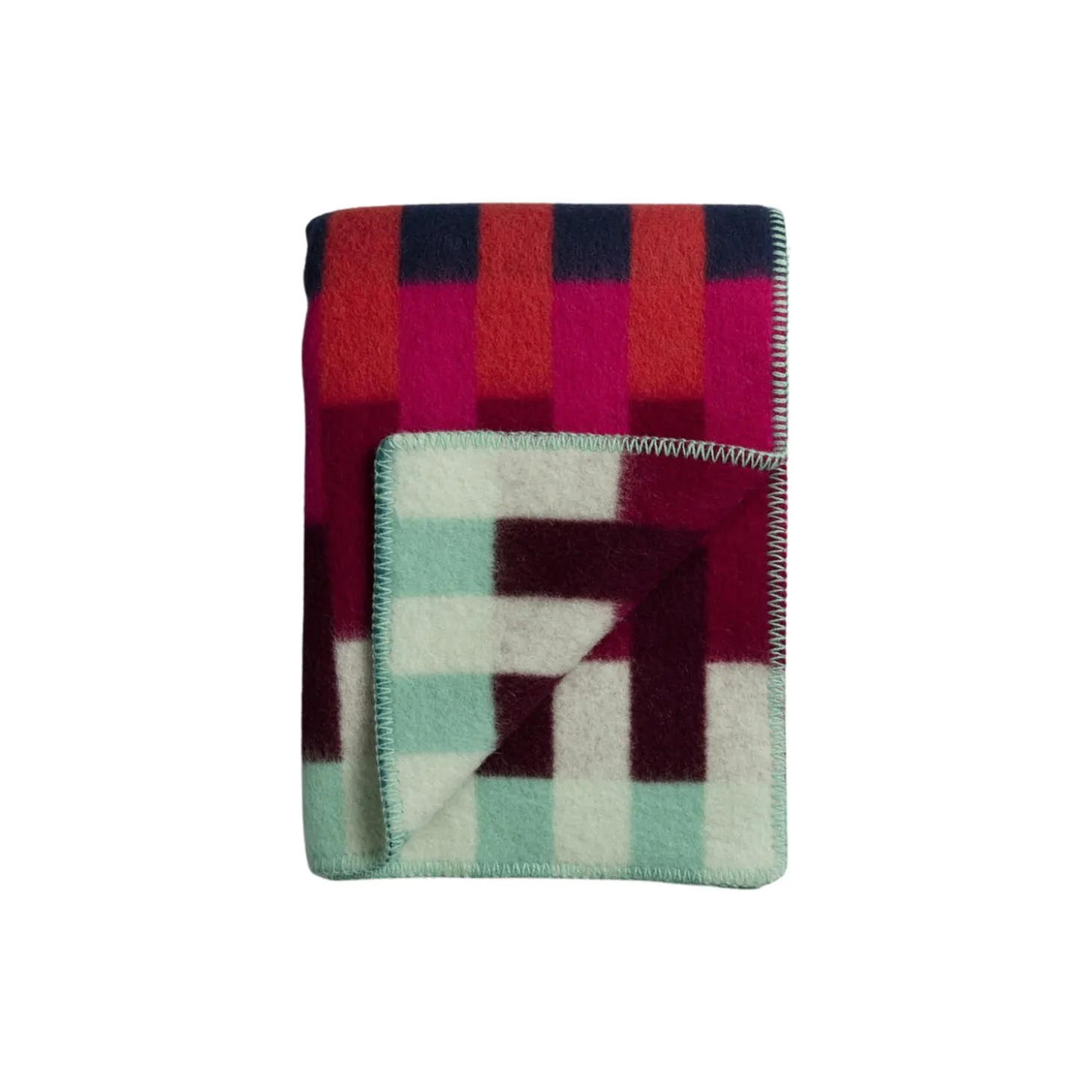 ÅSMUND BOLD Throw, red/turquoise