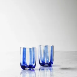 Stripe glas, blue stripes